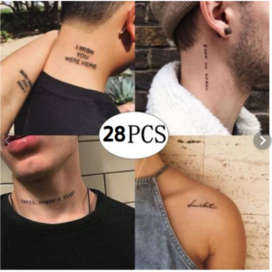 Tatuaje temporal de letras frases e imagenes pequeñas x28 unidades