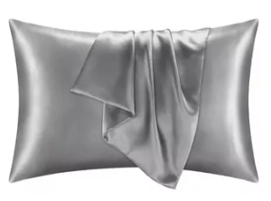 Funda Cobertor De Almohada Seda Anti Acne Granos Gris