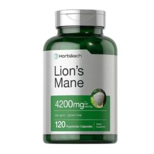 Hongo Melena De Leon Horbaach Lions Mane 4200mg 120 Caps Bio Sabor Neutro