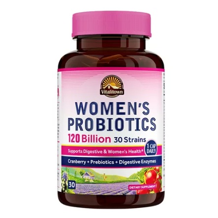 Vitalitown Probioticos Prebioticos Vaginales Mujeres Enzimas 120 billones CFU