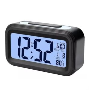 Reloj Digital Led Inalambrico Pared Vision Nocturna Noche color negro