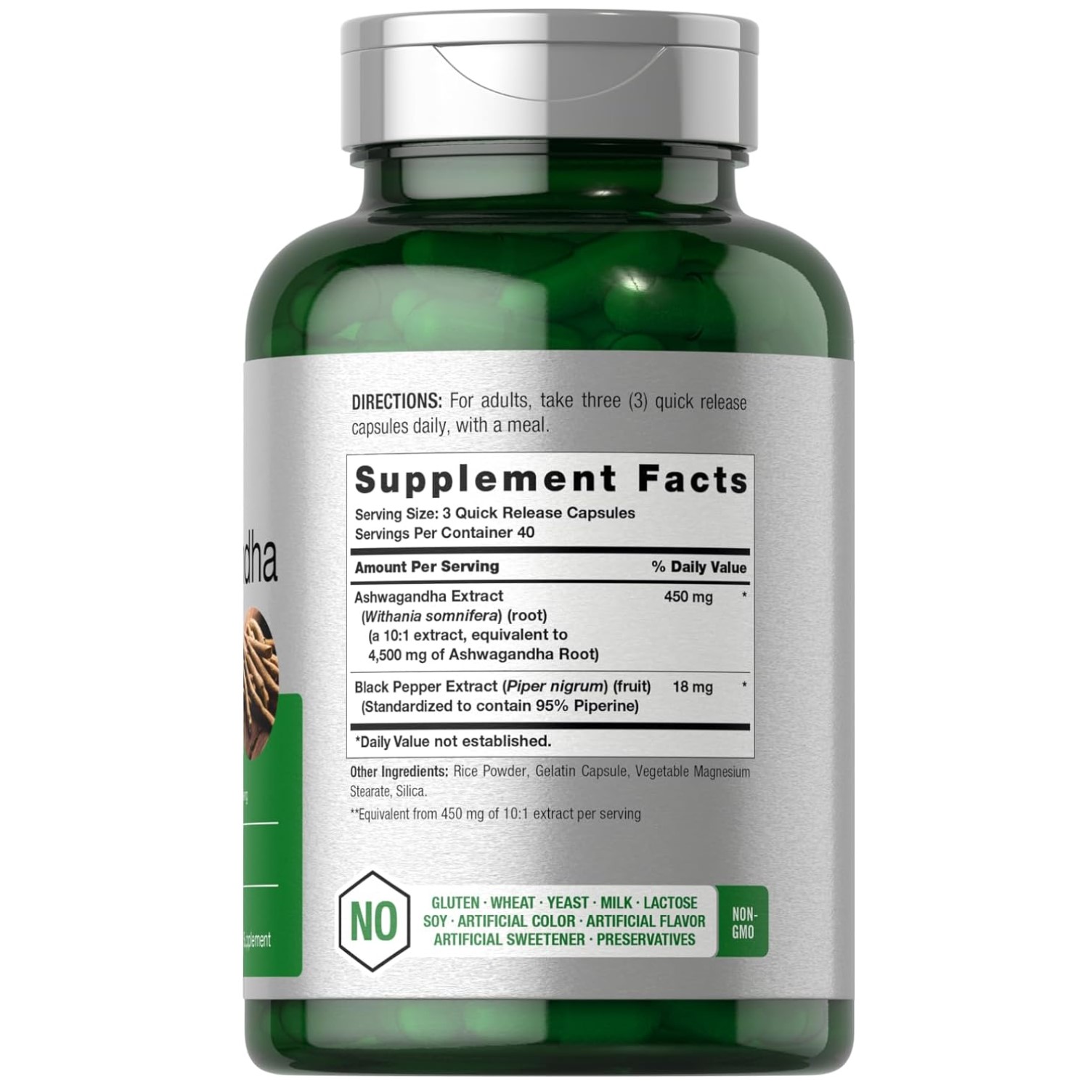 Horbaach Ashwagandha 4500 Mg 120 Capsulas Ginseng Inmunidad - Imagen 2