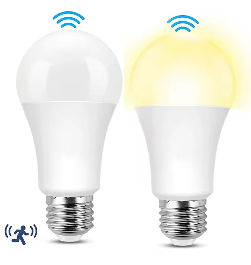 Foco Led Sensor De Movimiento Luz calida amarilla Pack X2