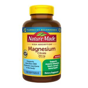 Vitamina Nature Made Citrato De Magnesio 250 Mg, 120 Capsulas