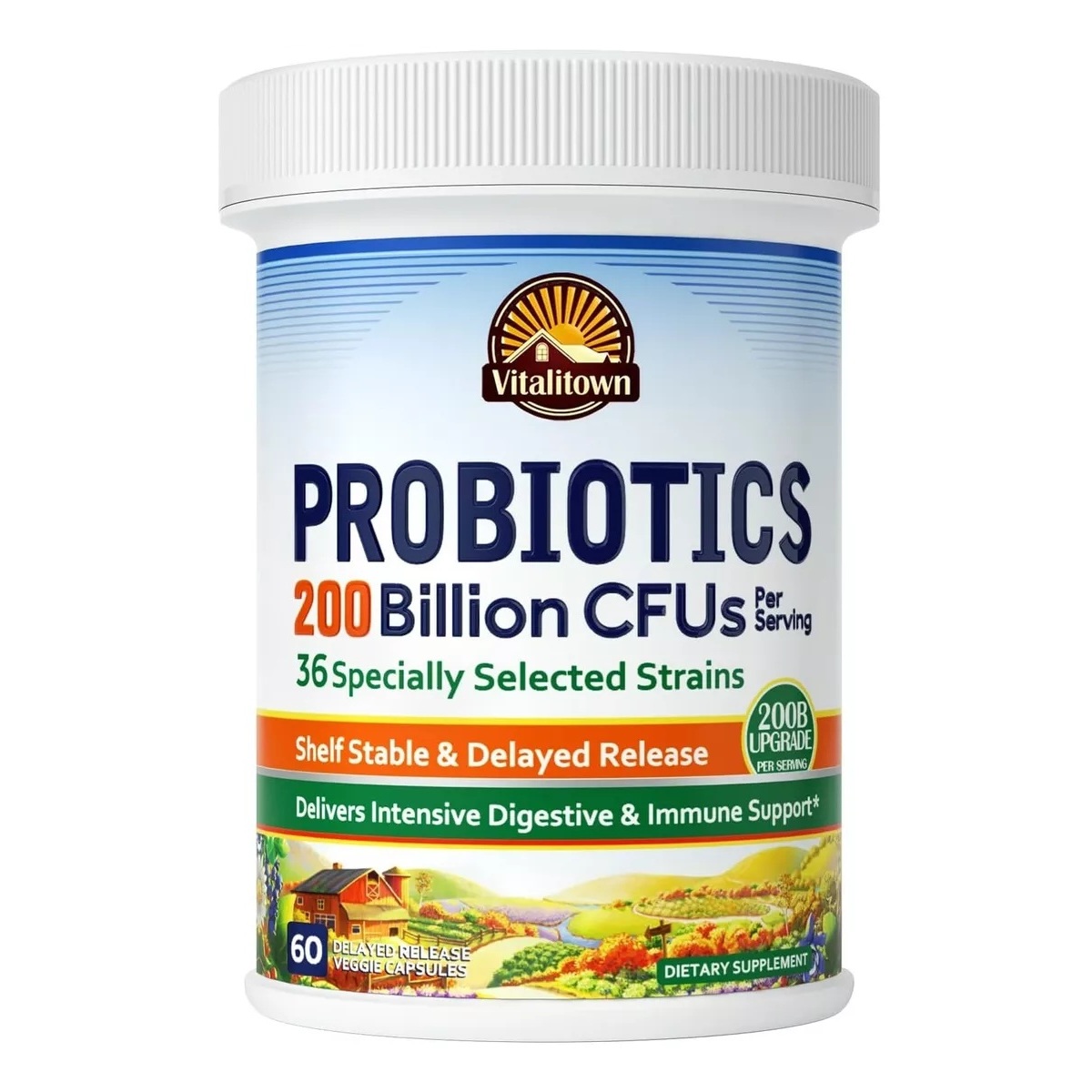 Probióticos Prebioticos Enzimas Vitalitown 200 Billones Cfu