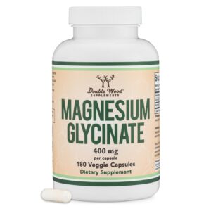 Vitamina Double Wood Magnesio Glicinato Vegano 400 Mg Cápsulas Sueño