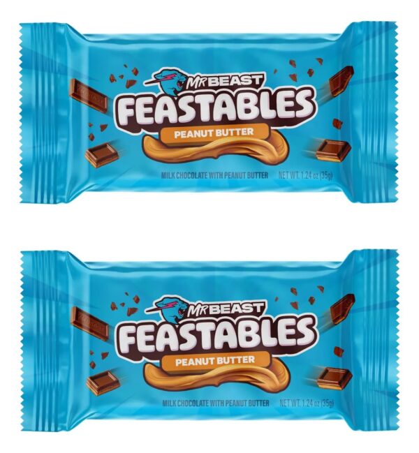 Chocolate Barra Mr Beast Feastables Peanut Butter mantequilla de mani Pack X2