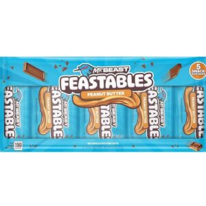 Chocolate Barra Mr Beast Feastables Caja Peanut butter mantequilla mani Pack X5