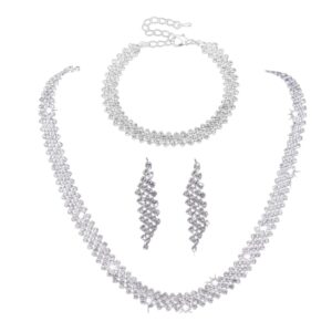 Juego De Joyas Set De Collar, Pulsera Brazalete Y Aretes