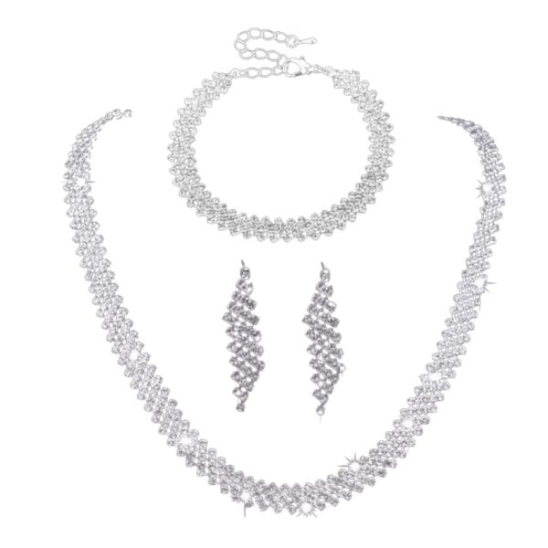 Juego De Joyas Set De Collar, Pulsera Brazalete Y Aretes