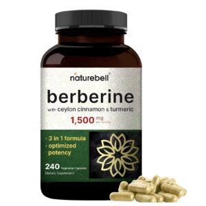 Naturebell Berberina Berberine Canela Ceylan 1500mg 240 Caps