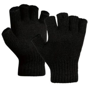 02 Guantes Invierno Frio Abrigador Mitones Calido Sin Dedos