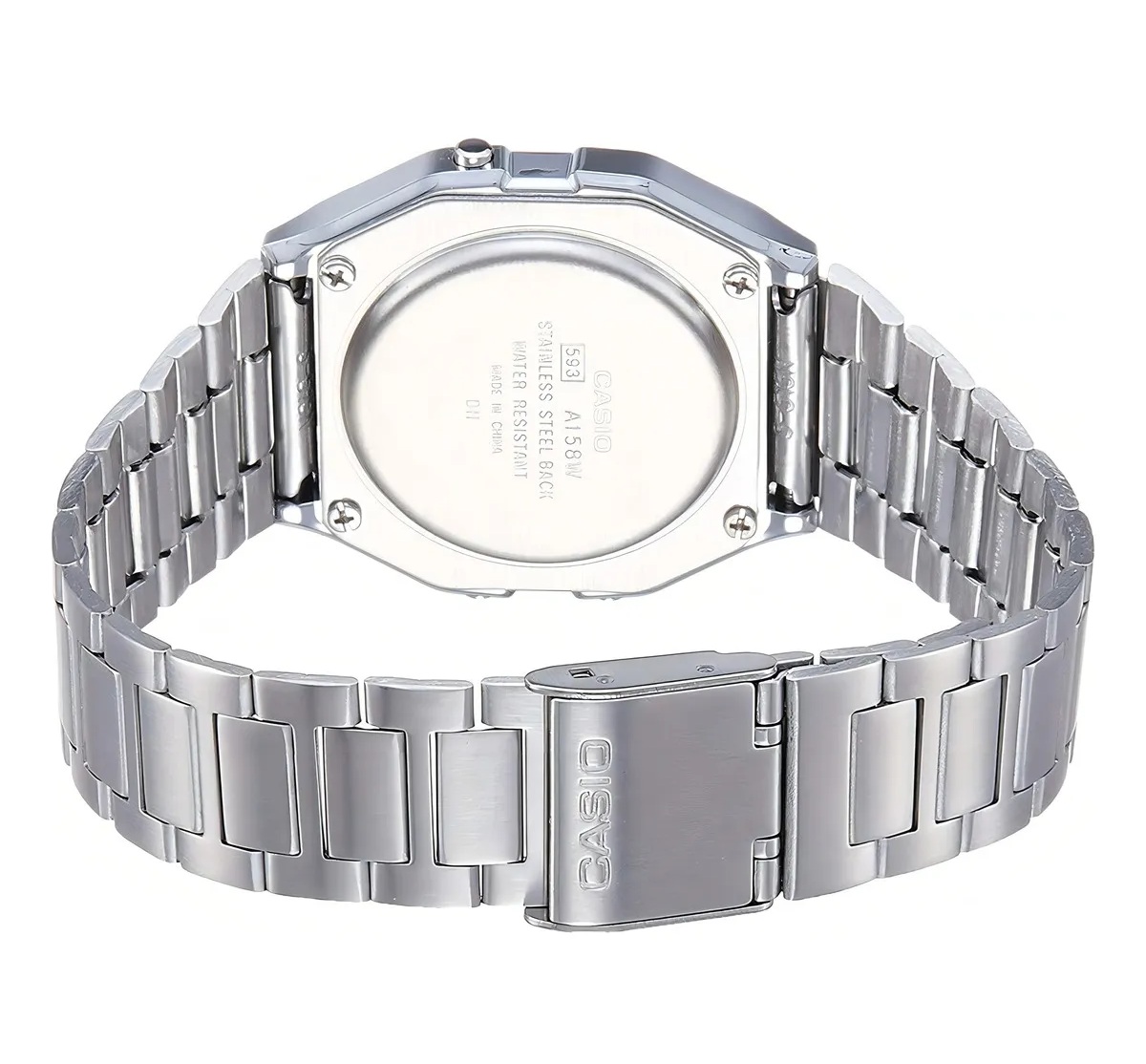 Reloj Casio A158wa-1 Vintage Digital Acero Plata - Imagen 3
