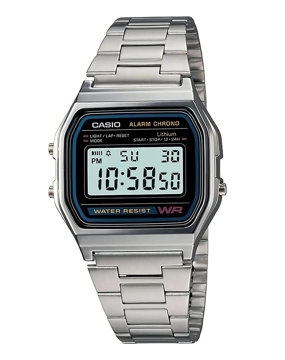 Reloj Casio A158wa-1 Vintage Digital Acero Plata - Imagen 2