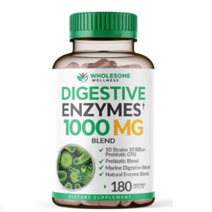 Wholesome Wellness Enzimas Digestivas 1000 Mg Veganas 180 Cápsulas