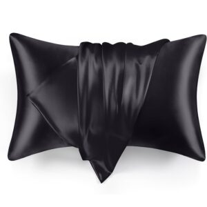Funda Cobertor De Almohada Seda Anti Acne Granos Negro