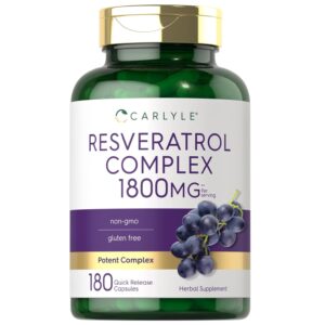 Vitamina Carlyle Complejo De Resveratrol 1800mg 180 Capsulas