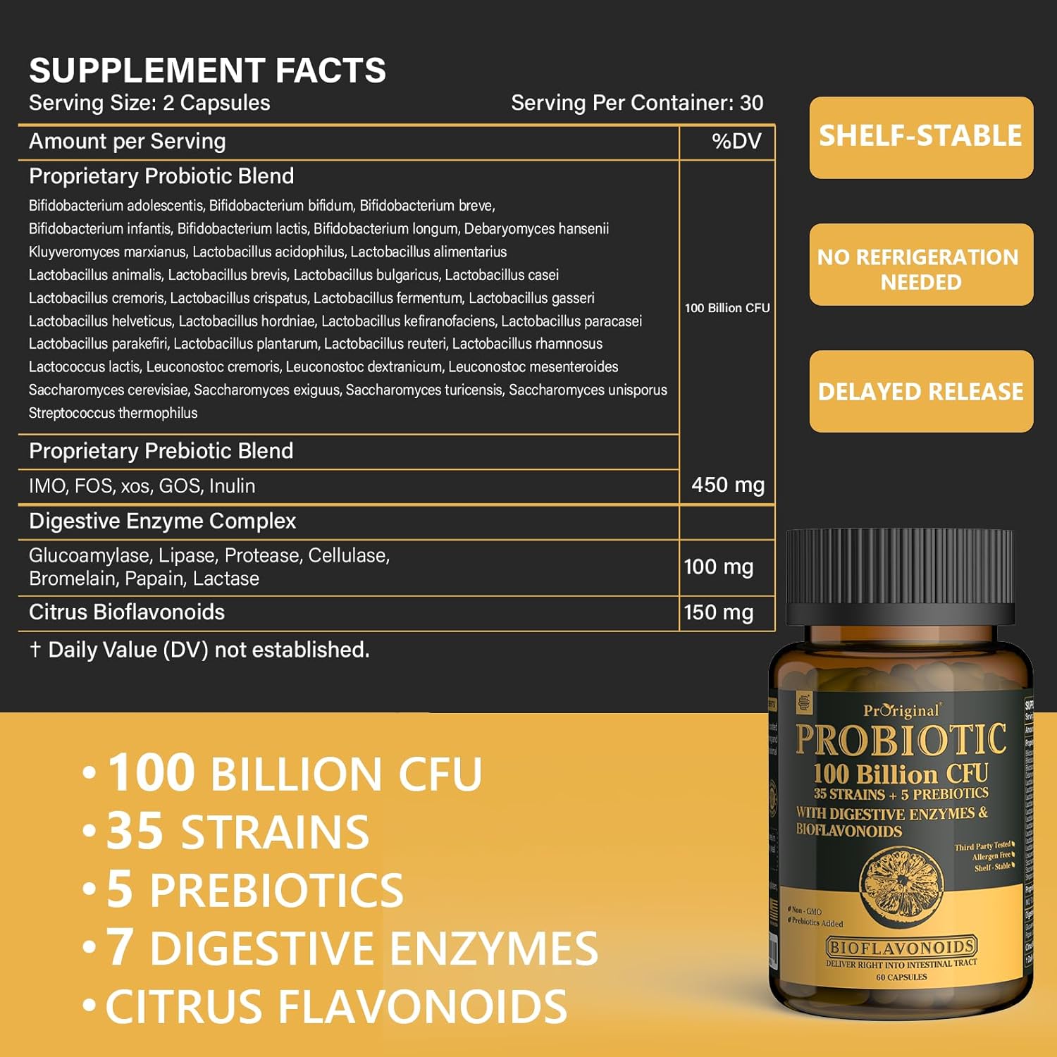 Probioticos Naturales 100 Billones Cfu 60 Capsula Proriginal - Imagen 3