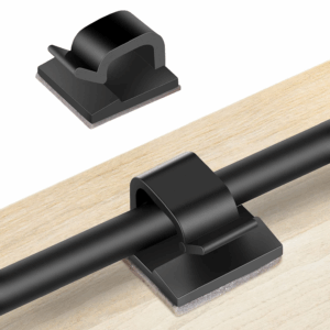 Organizador De Cables Clip Adhesivo Pared Pegamento Pack x30 gancho negro