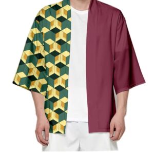 Camisa Estilo Haori Kimono Demon Slayer Kimetsu No Yaiba TOMIOKA