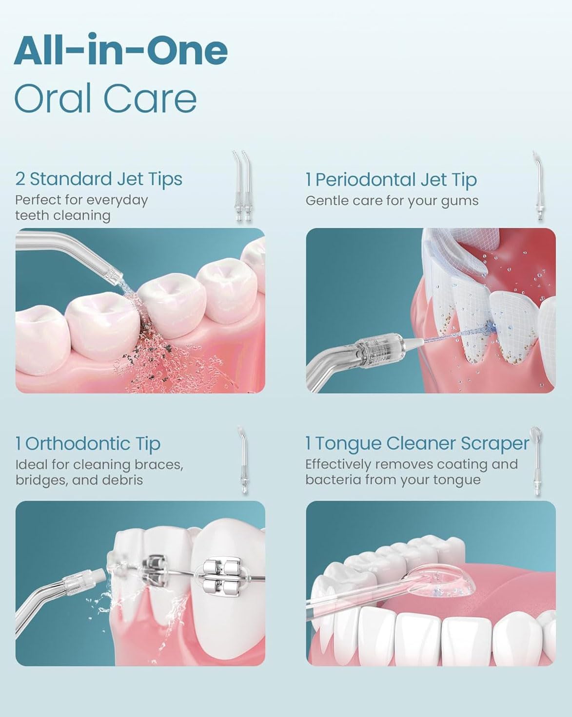 Irrigador Bucal Limpieza Dental Hilo Dental Electrico - Imagen 5
