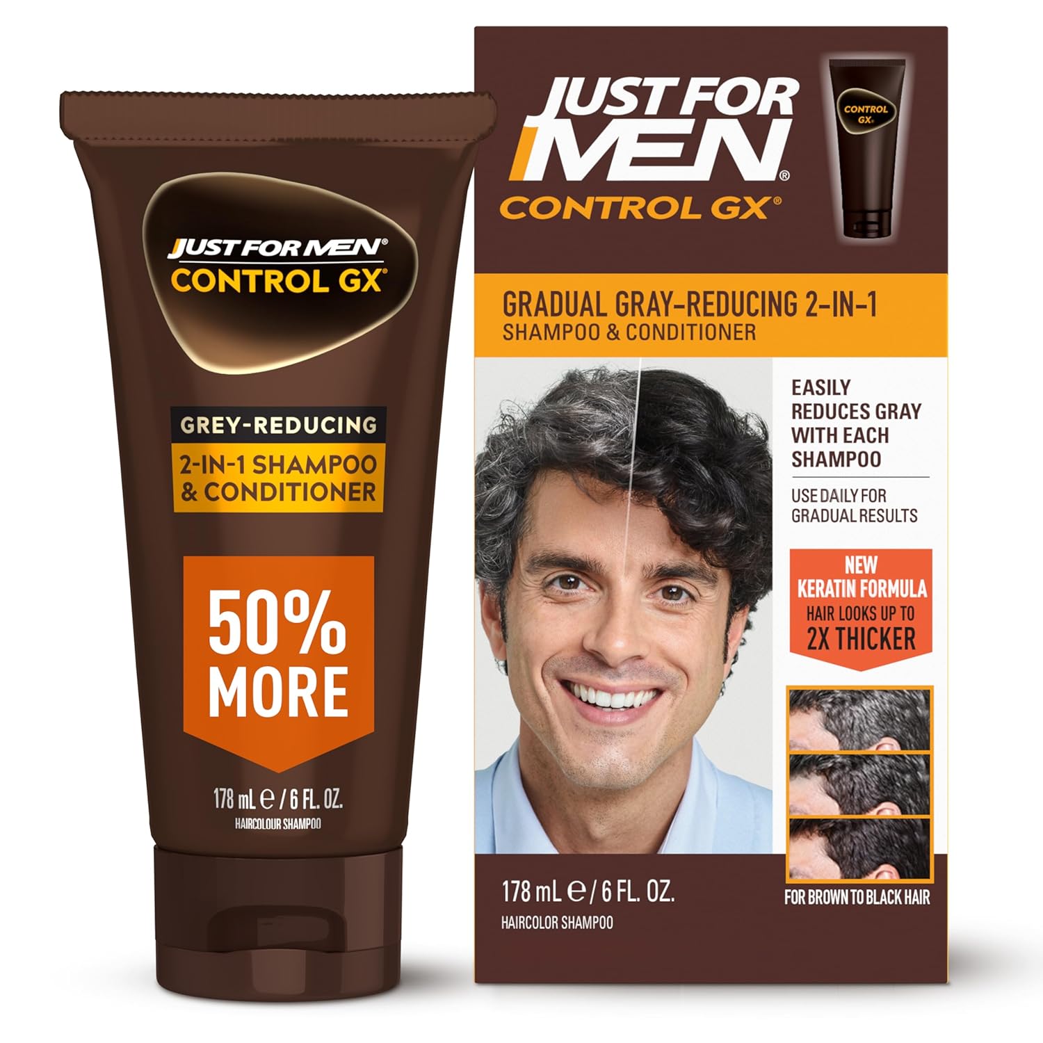 Version Xl Extra Grande 178ml Shampoo Just For Men Control