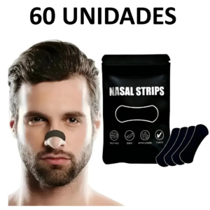 60 Tiras Nasales Anti Ronquido Respira Mejor Set Negro