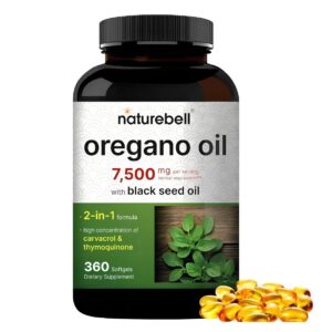 Vitamina Aceite De Orégano Naturebell, 7500 Mg 360 Capsulas