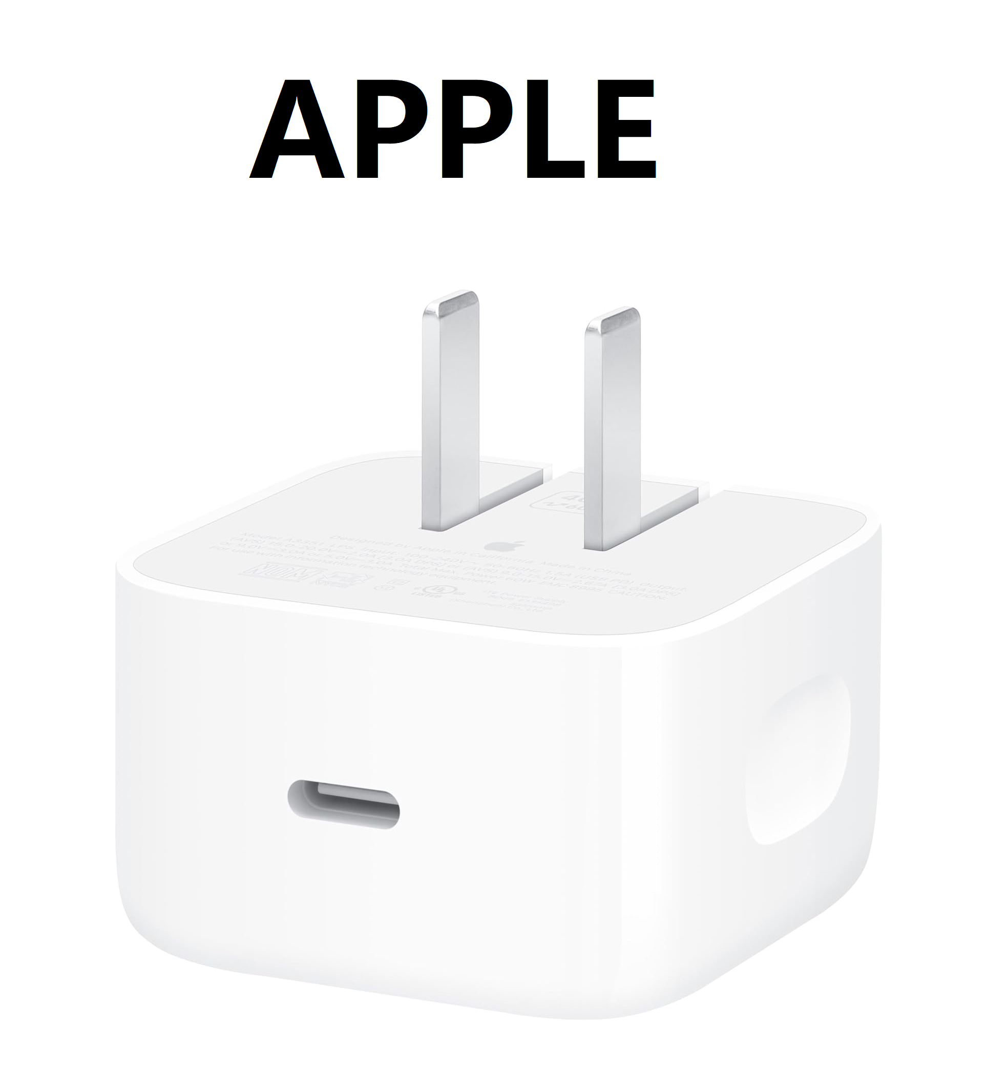 Adaptador Cargador Para Apple 40w (60w Max) Iphone 17, 16 15 Blanco