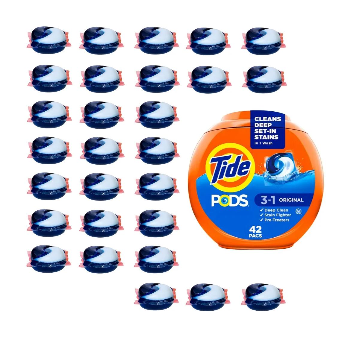 28 Tide Pods Detergente Americano Original Sin Caja
