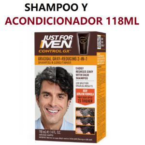 Shampoo Y Acondicionador Just For Men 2 En 1 Canas 118ml