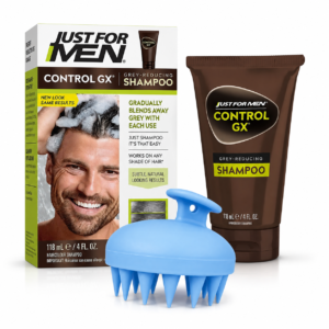 Shampoo Anti Canas Just For Men Control Gx + Masajeador cuero cabelludo