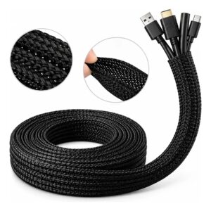 Funda Trenzada Organizador De Cables Negro
